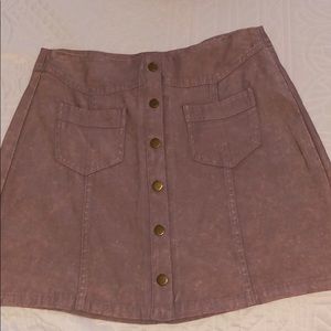 Pink button up skirt